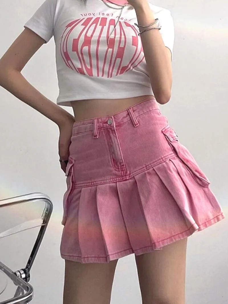 Barbie Pleated Cargo Mini Skirt