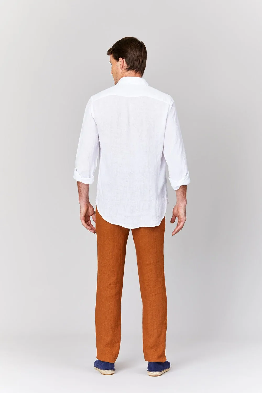 basic linen shirt white