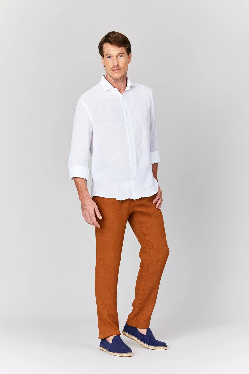 basic linen shirt white