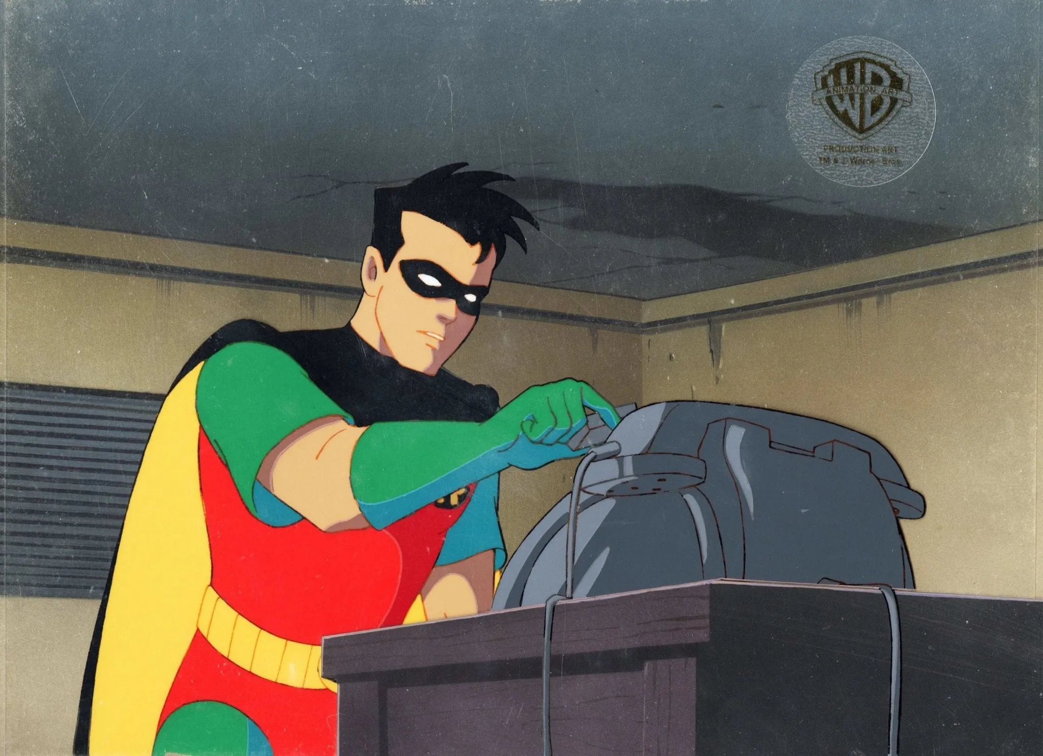 Batman: The Animated Series Original Production Cel On Original Background: Robin