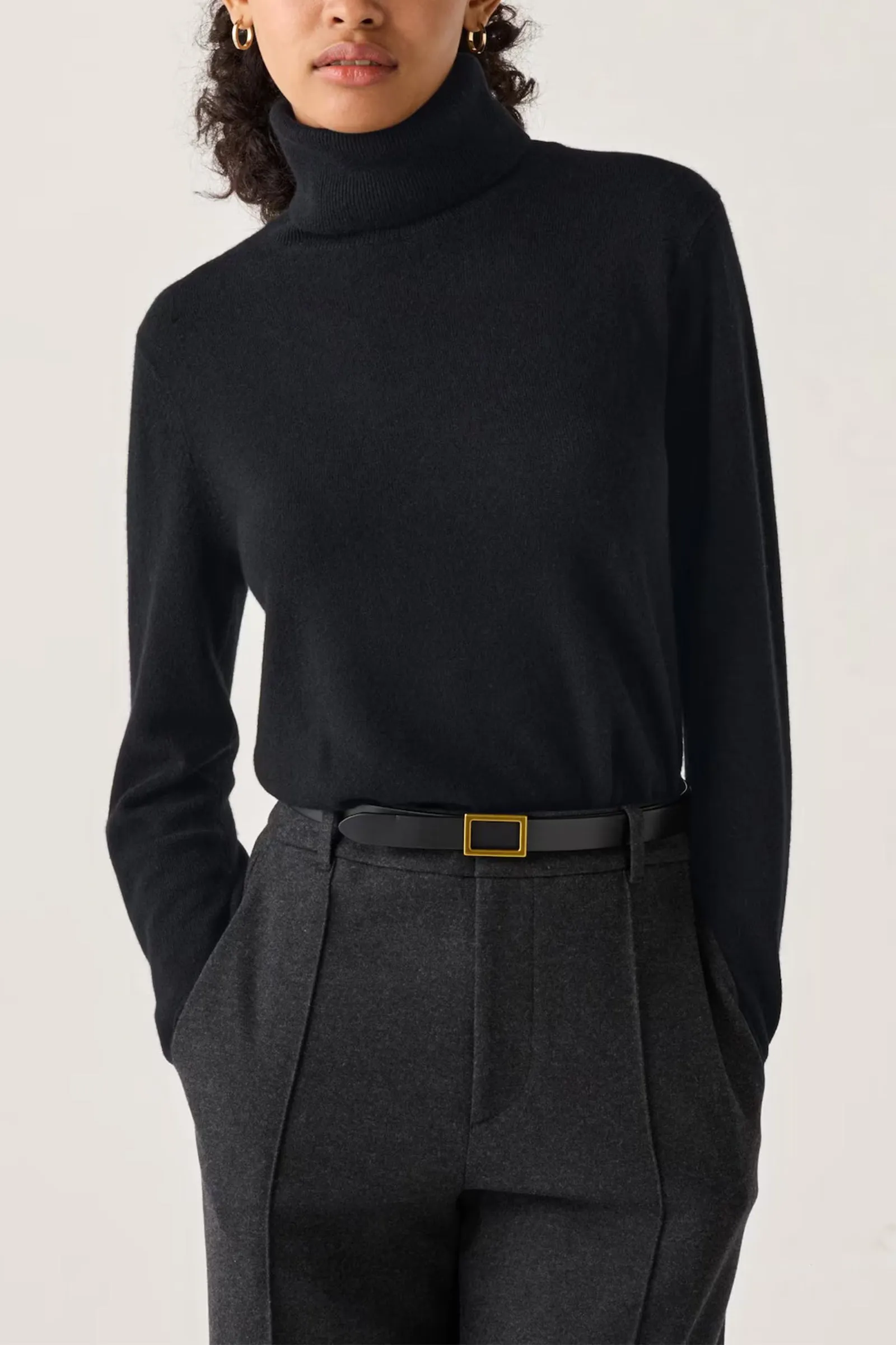 Black Cashmere Turtleneck Jumper