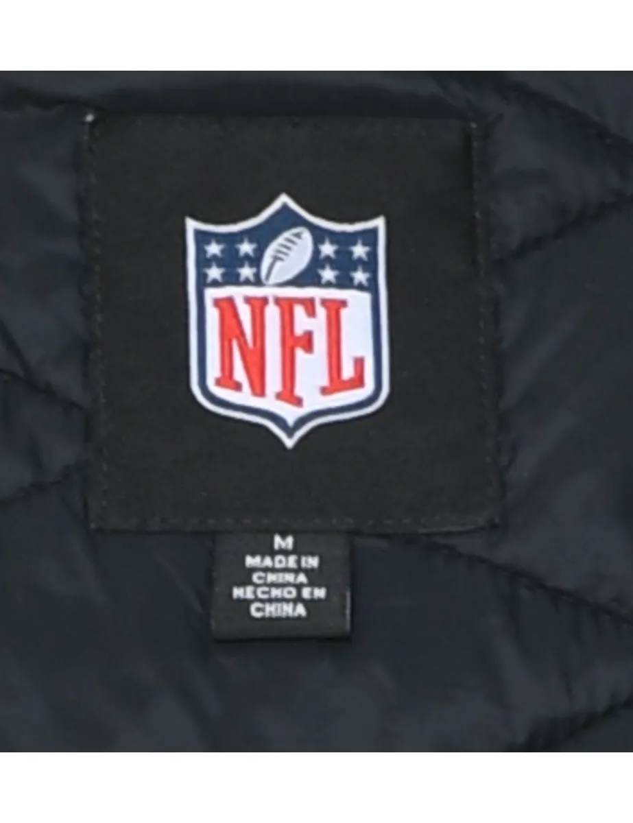 Black Embroidered NFL Puffer Vest - M