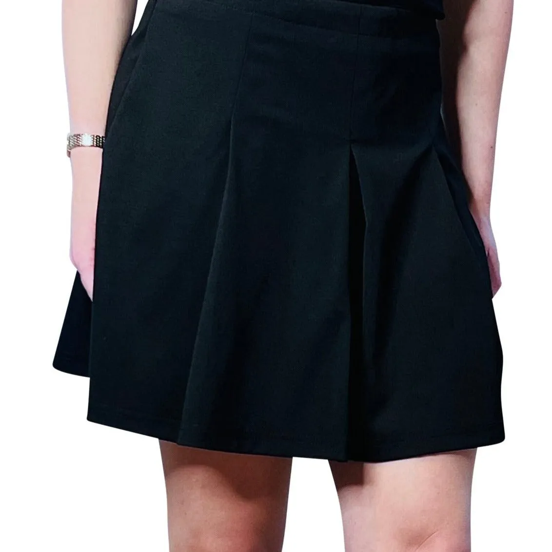 Black Mini Skirt - Pleated - Premium Jersey