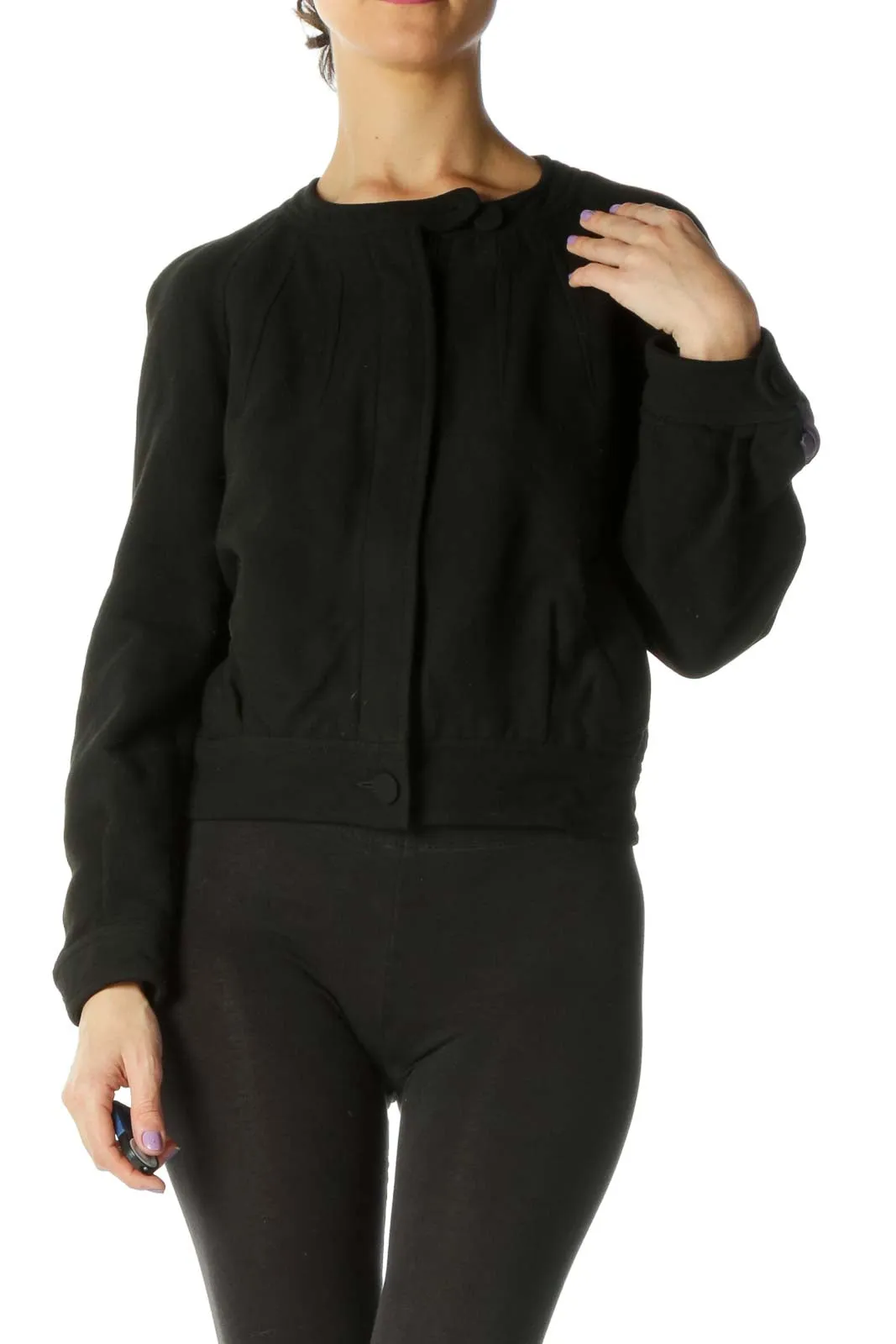 Black Ziper Bomber Jacket