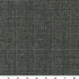 Black/White Wool Blend Stretch Glen Plaid Jacketing Fabric