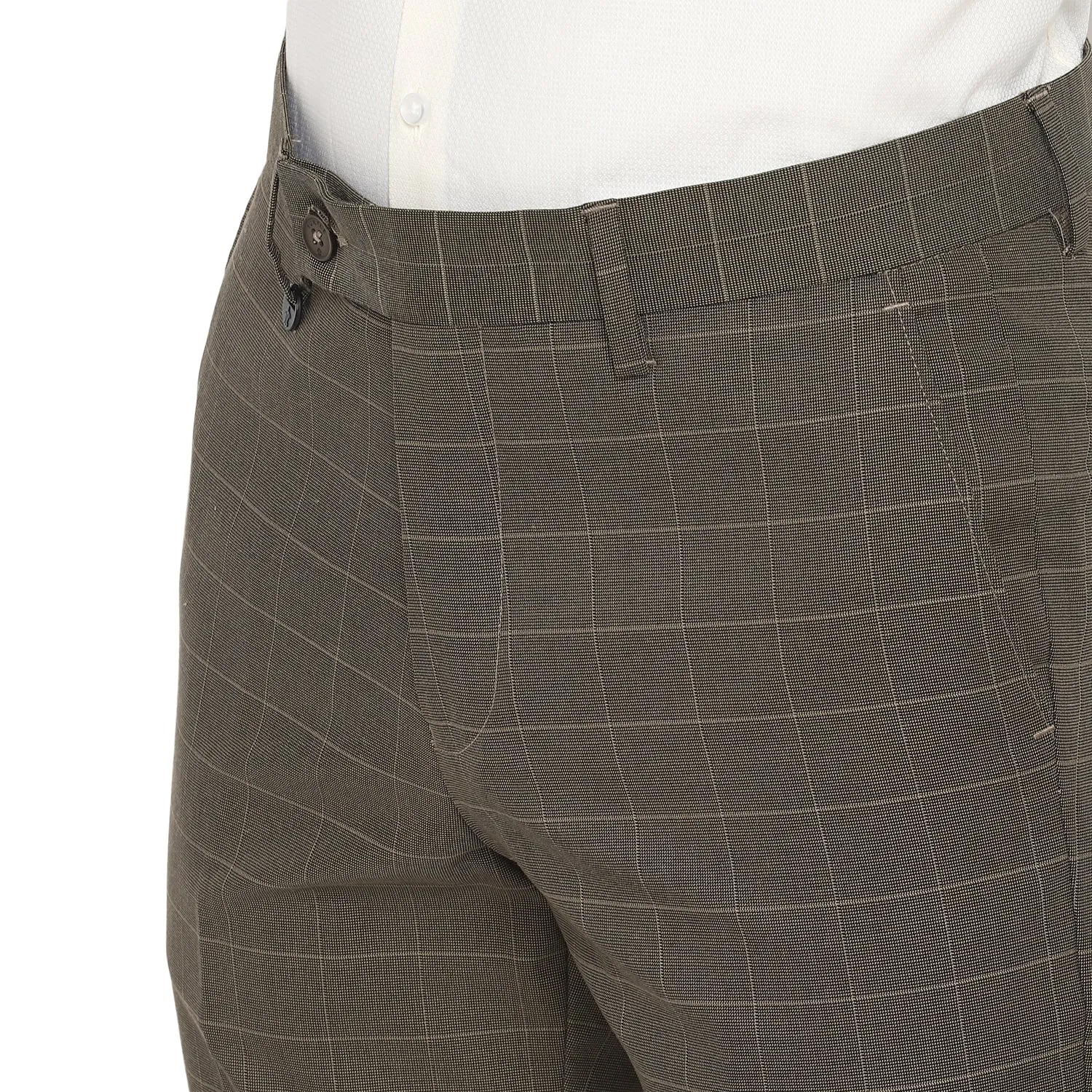 Brown Ultra Slim Fit Checked Trouser