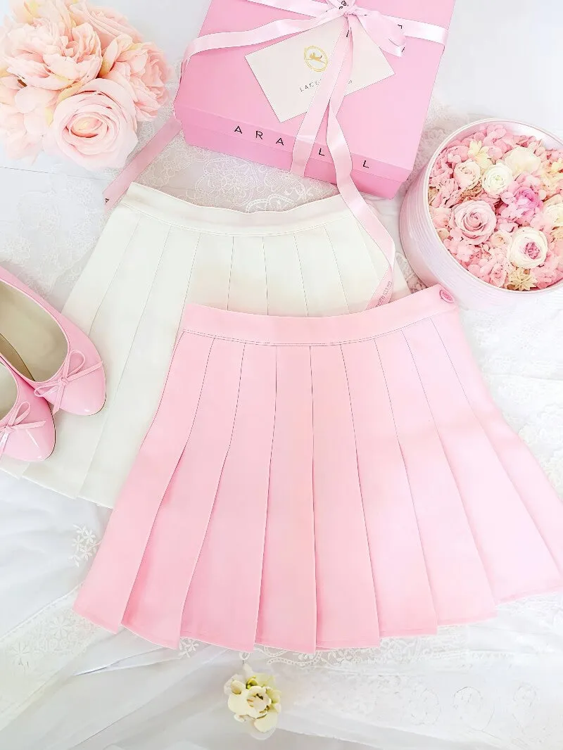 Candy solid pleated mini skirt