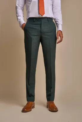 Caridi Olive Slim Fit Trousers