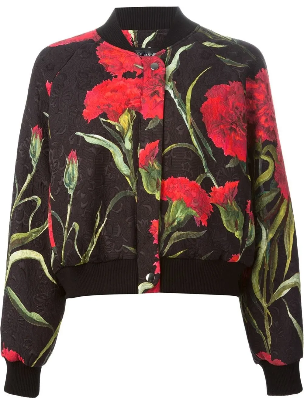 Carnation Print Bomber Jacket