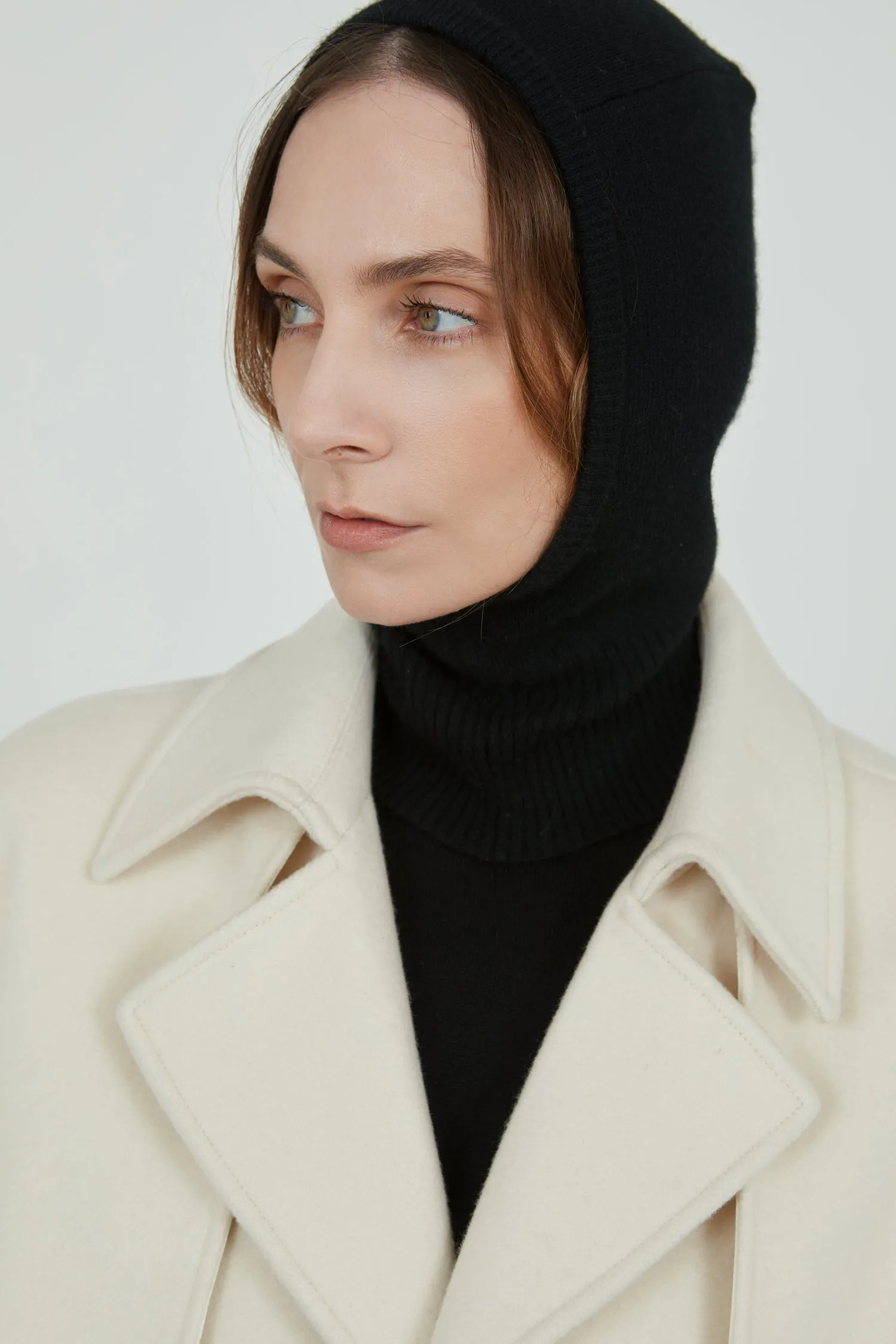 Cathy knitted balaclava hat | Black - Cashmere wool