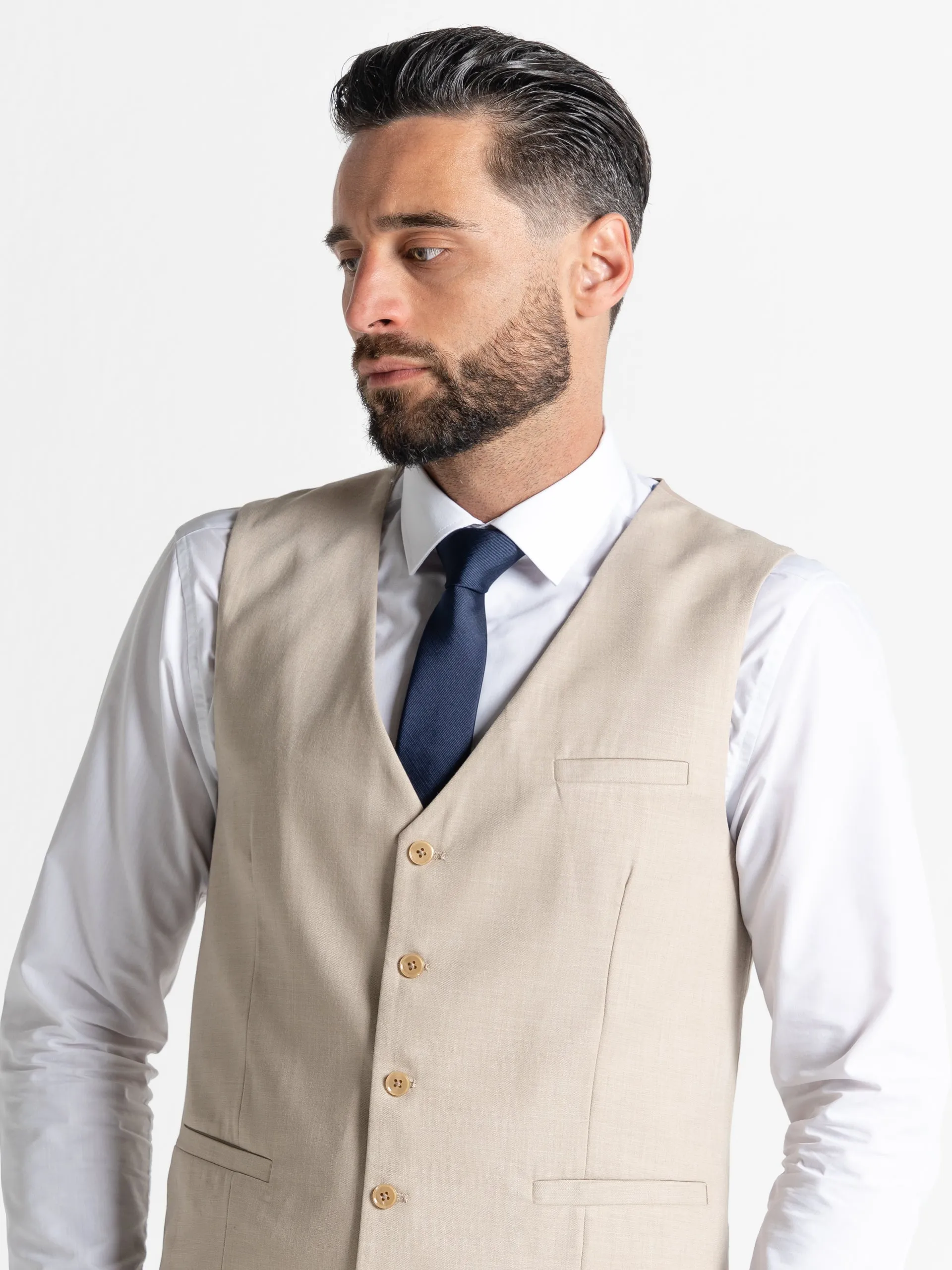 CHARLIE NAVY BLAZER WITH CREAM WAISTCOAT