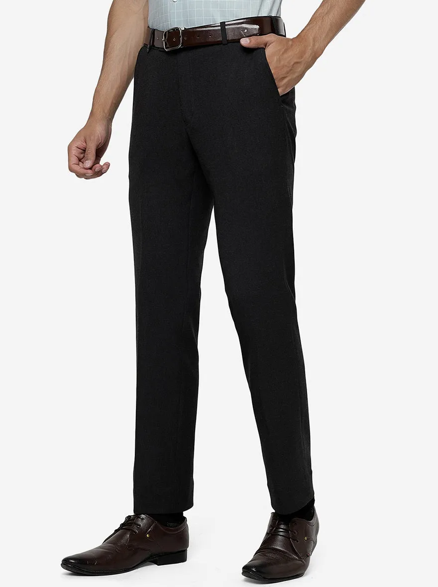 Coal Solid Slim Fit Formal Trouser | JB Studio