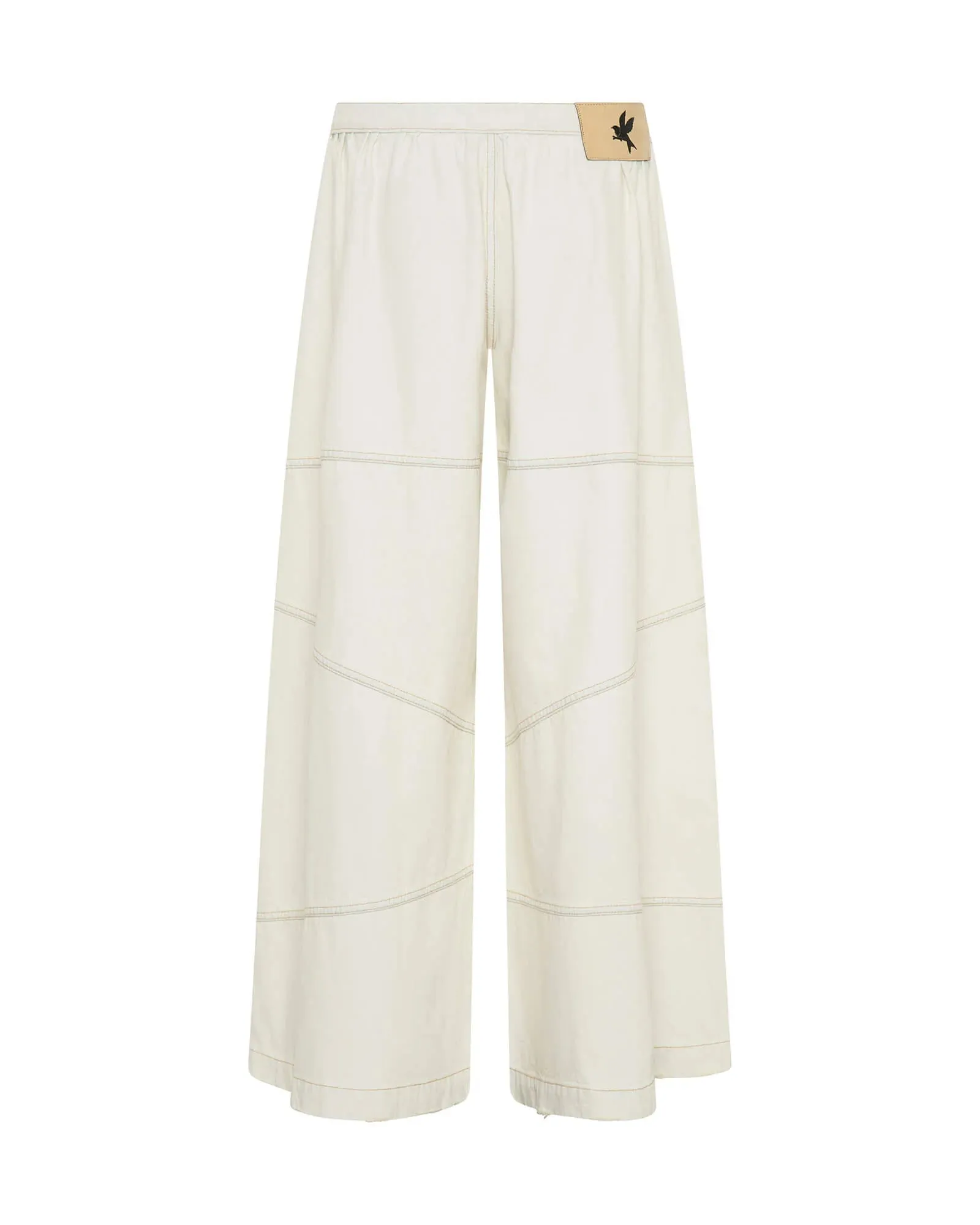 Daddios Wide Leg Denim Jeans - Cream