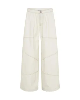 Daddios Wide Leg Denim Jeans - Cream