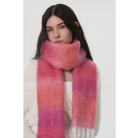 Design Light Luxury Models Gradient Color Wool Striped Fringed Mohair Scarf