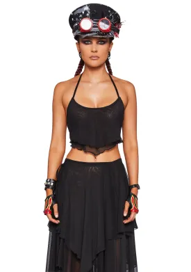 Desolate Dystopia Halter Top - Black