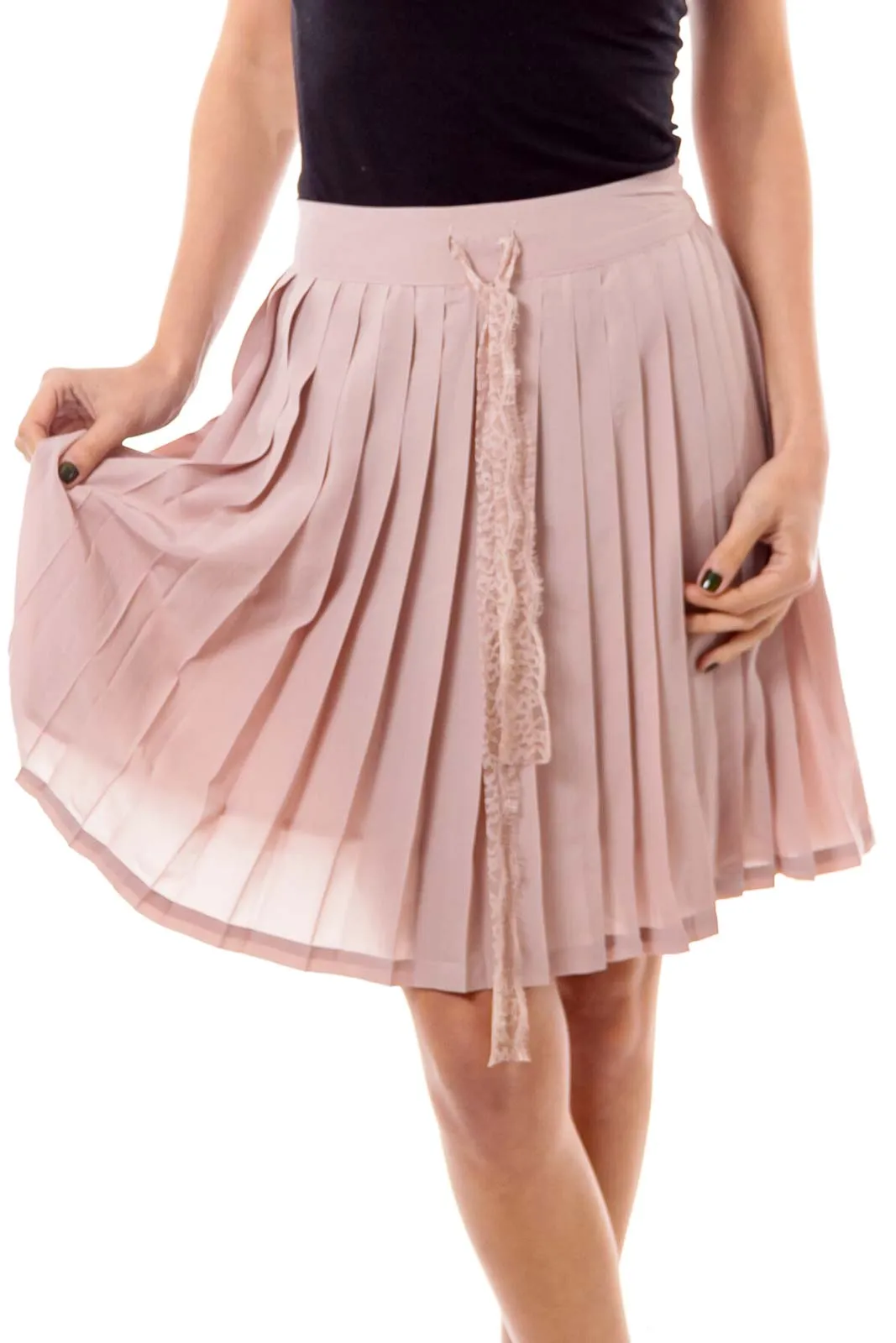 Dirty Beige Pleated Skirt