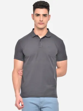 Duck Grey Solid Slim Fit Polo T-Shirt | Greenfibre