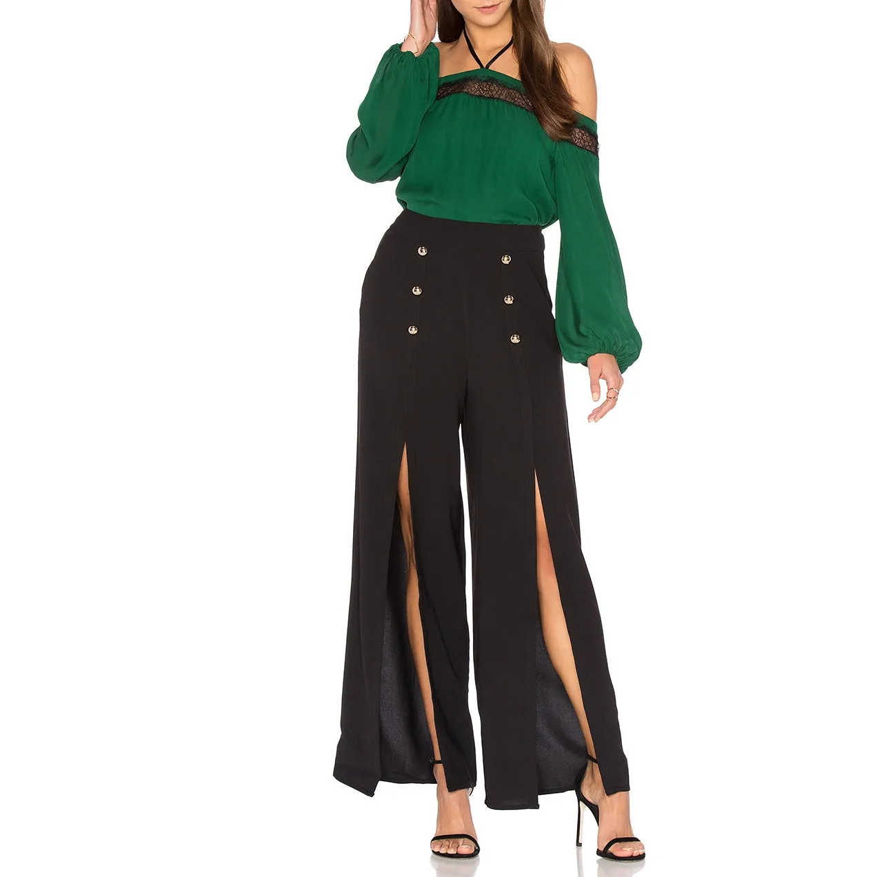 Esmeralda Off-the-Shoulder Neck-Tie Top