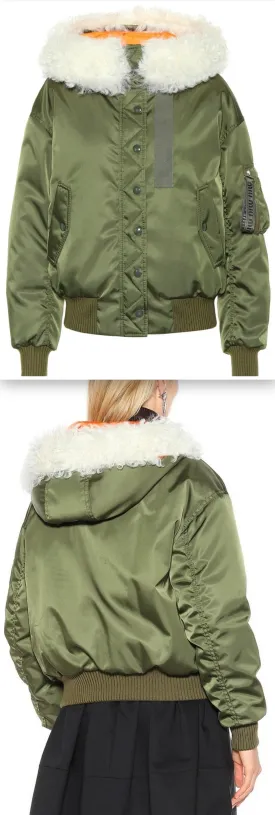 Fur-Trimmed Bomber Jacket