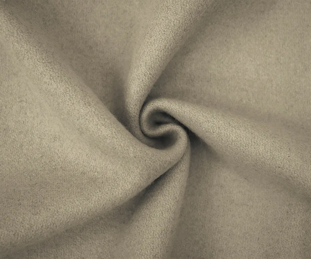 Gray Wool-Poly Blend Double Brushed Twill Double Woven Jacketing Fabric