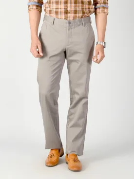 Grey Solid Slim Fit Casual Trouser | Greenfibre