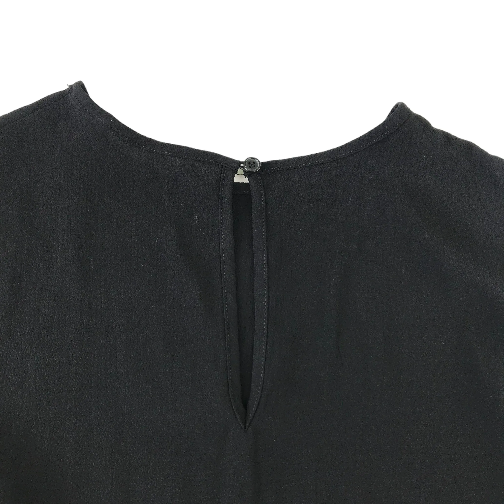 H&M blouse 12-13 years black frilled shoulder details and elasticated waist