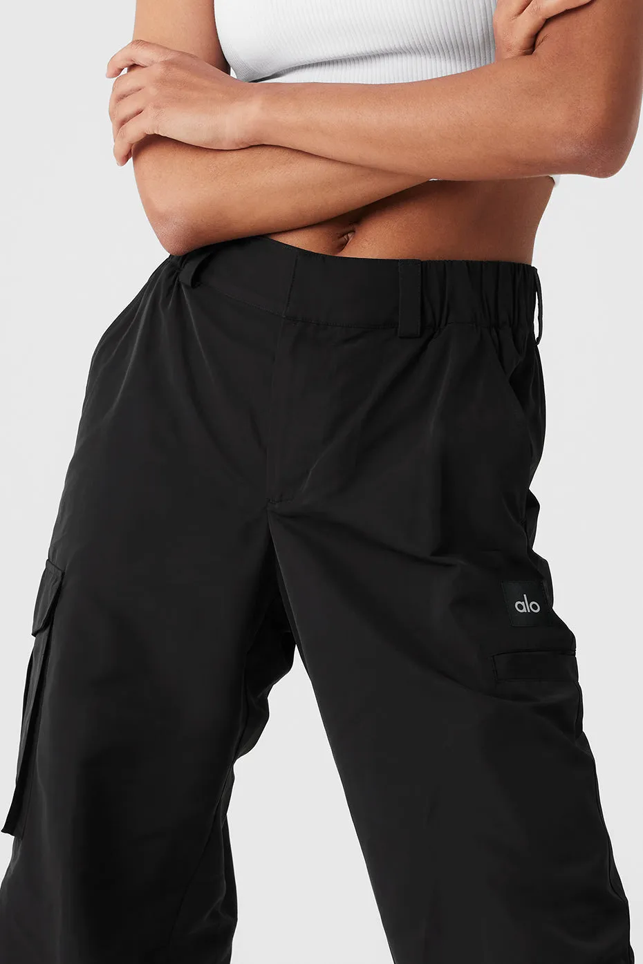 High-Waist Break Line Jogger - Black