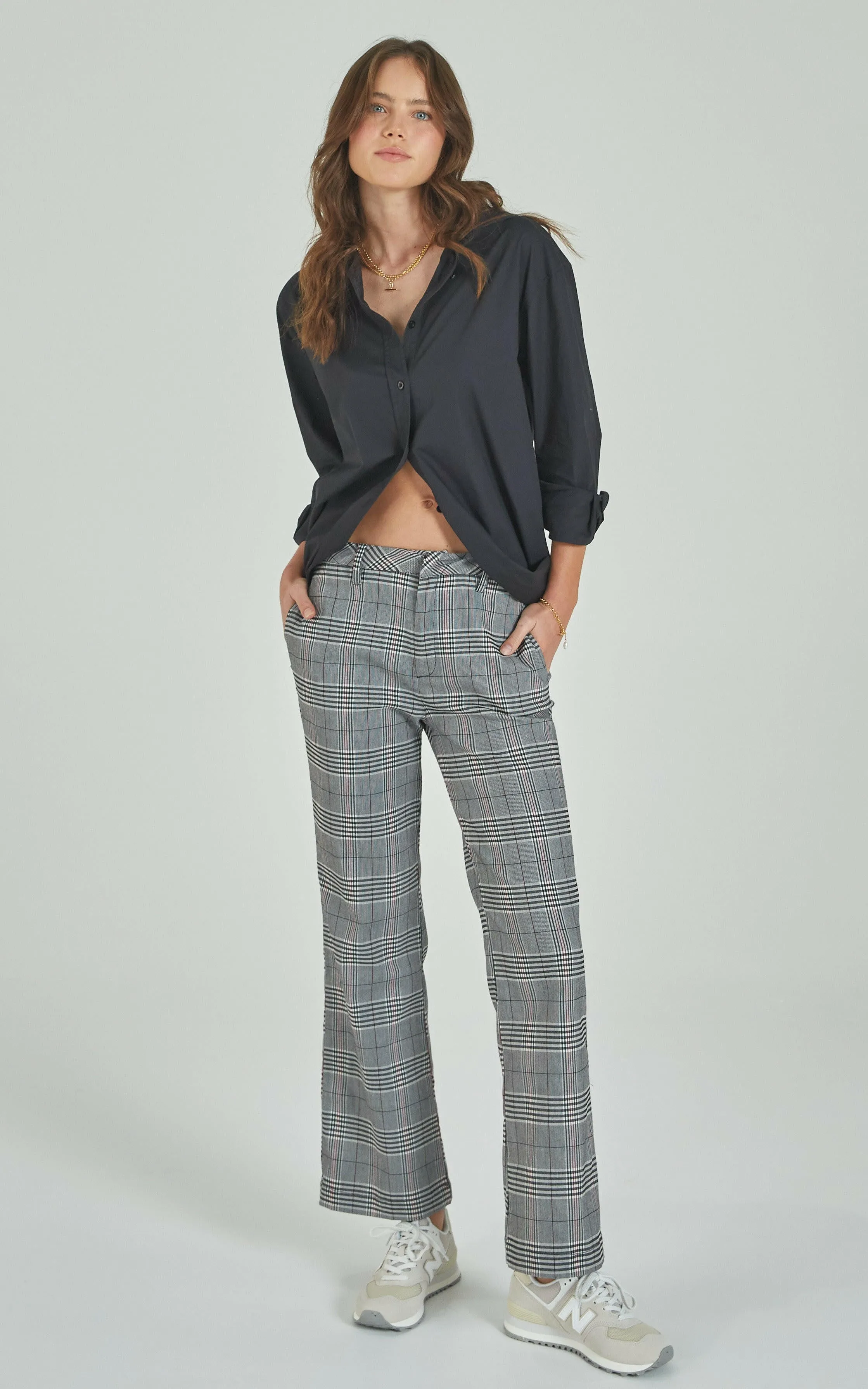 Kick Flare Ruby Check Trousers