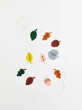 Leaf and acorn felt garland