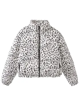 Leopard Print Puffer Jacket for Chilly Evenings