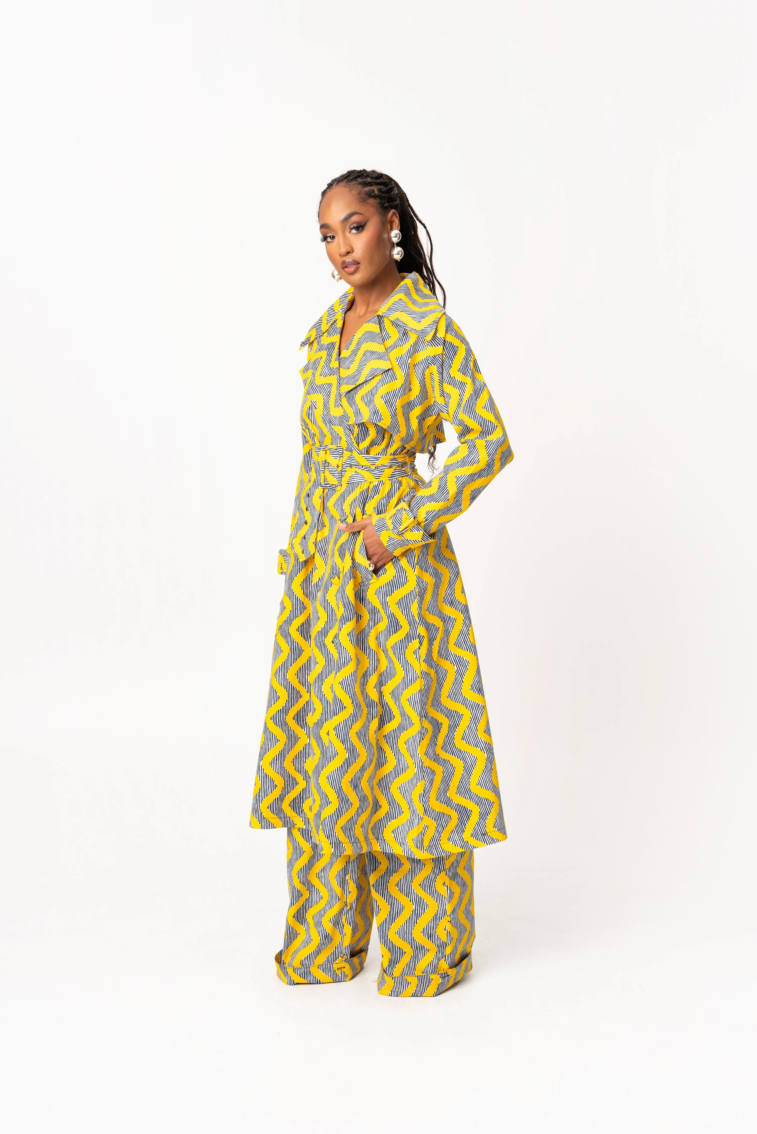 LILY African Print Trench Jacket