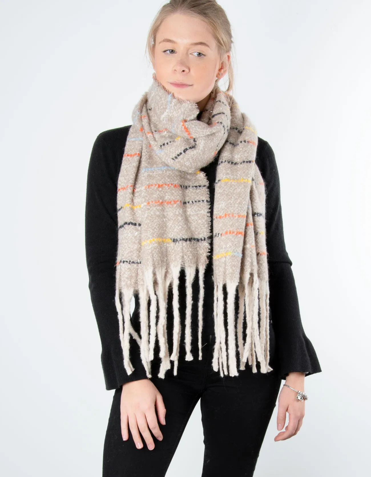 Line Chunky Scarf | Oatmeal