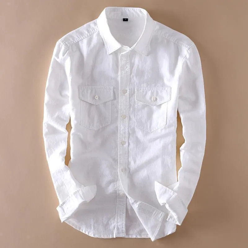 Linen Shirts Men's Casual Shirts Long Sleeve Shirts