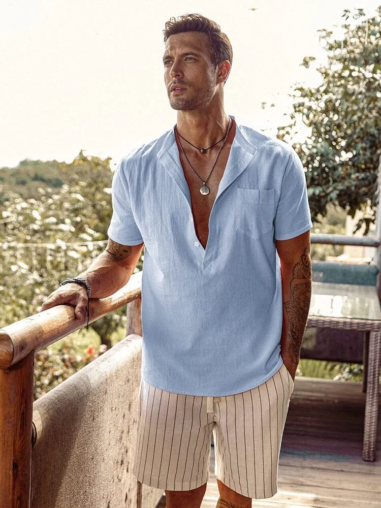 Linen Style Beach Button Shirts