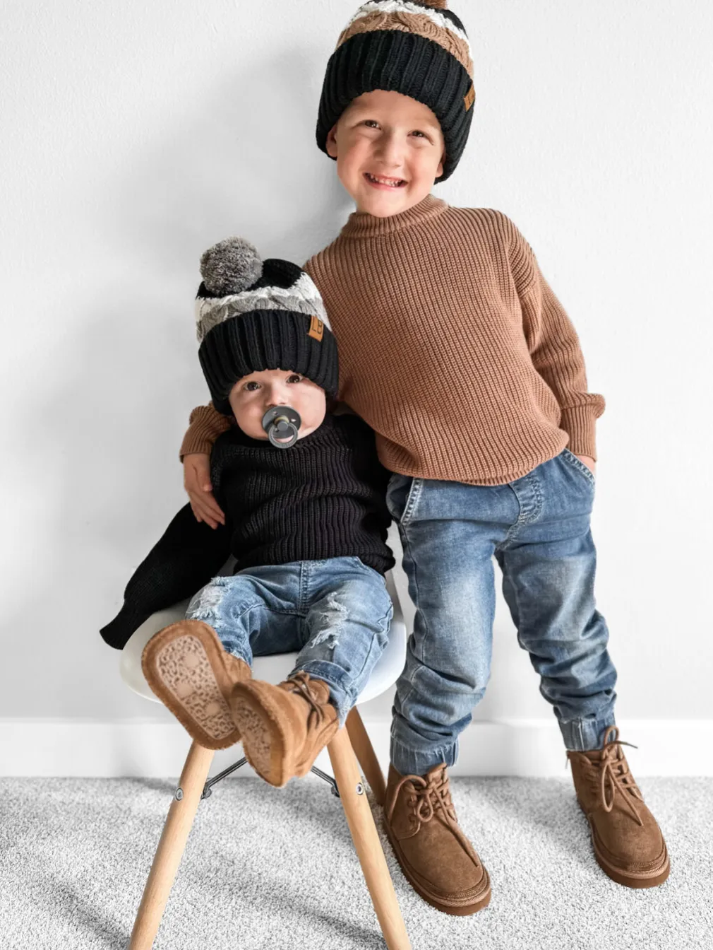 LITTLE BIPSY - Chunky Knit Sweater | Nutmeg