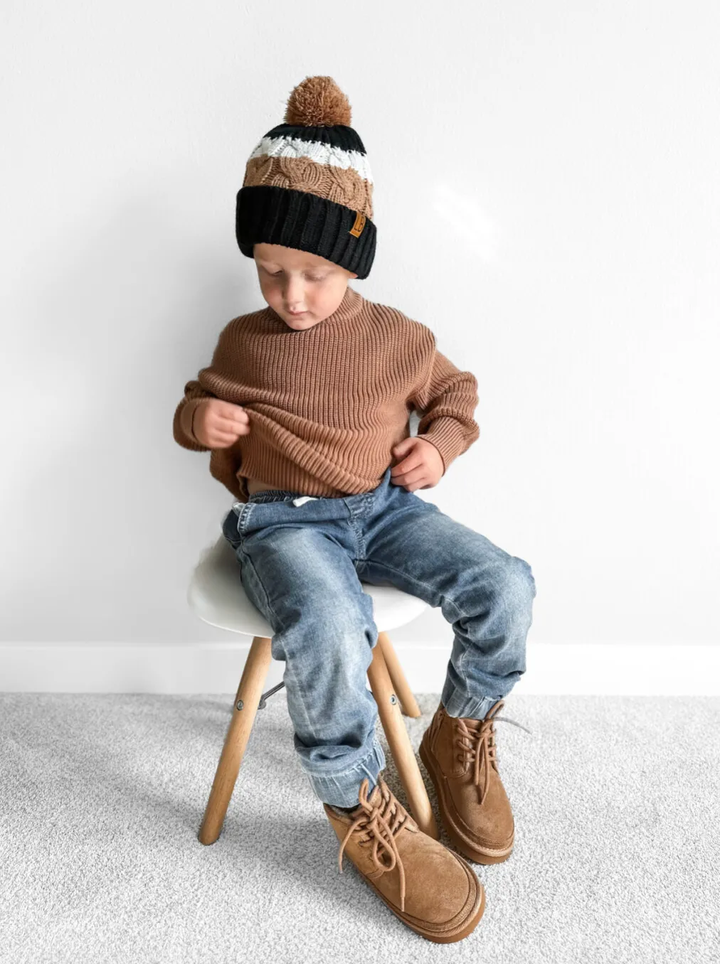 LITTLE BIPSY - Chunky Knit Sweater | Nutmeg