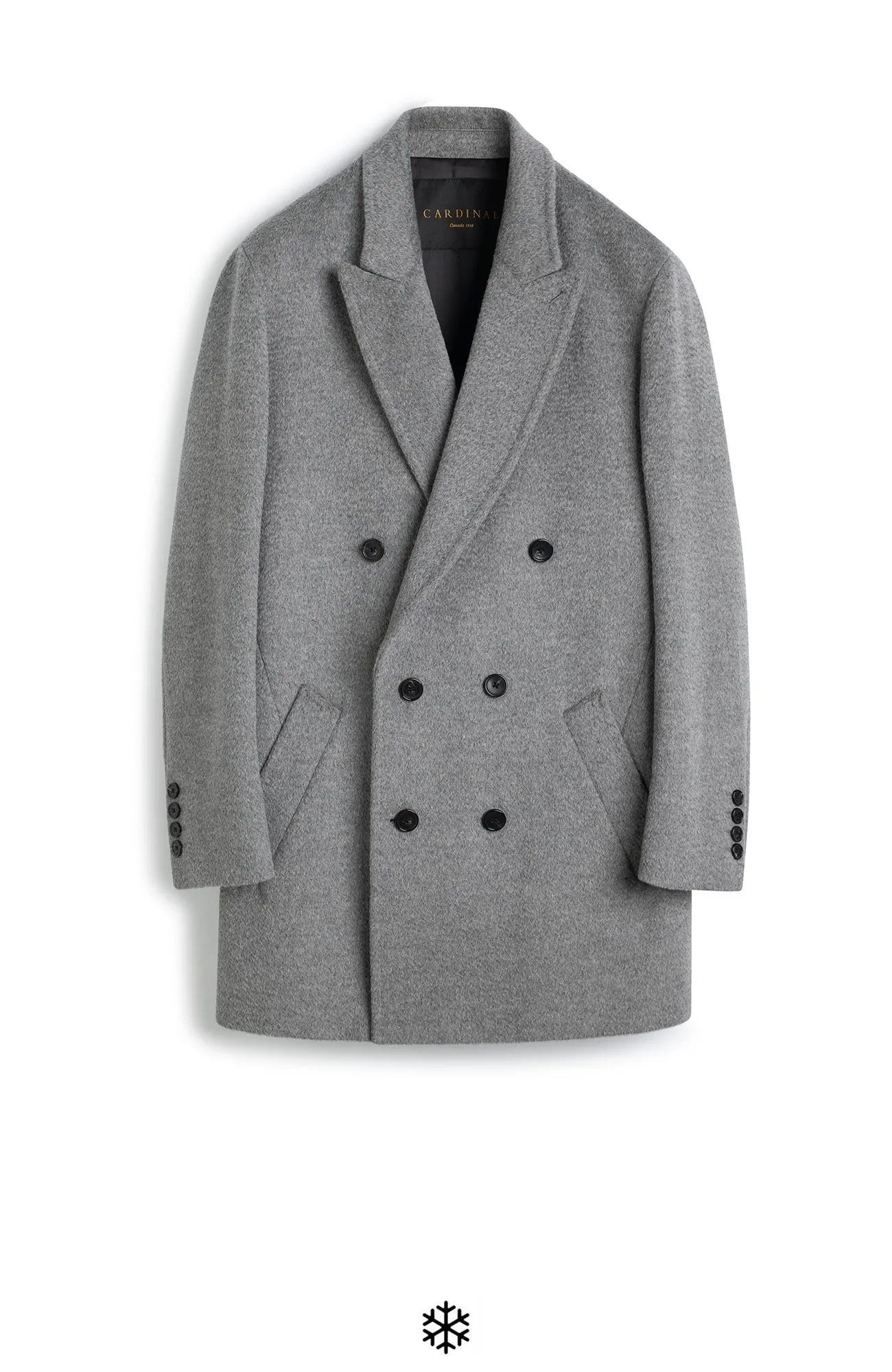 LOGAN WOOL & ALPACA DOUBLE BREAST GREY TOPCOAT