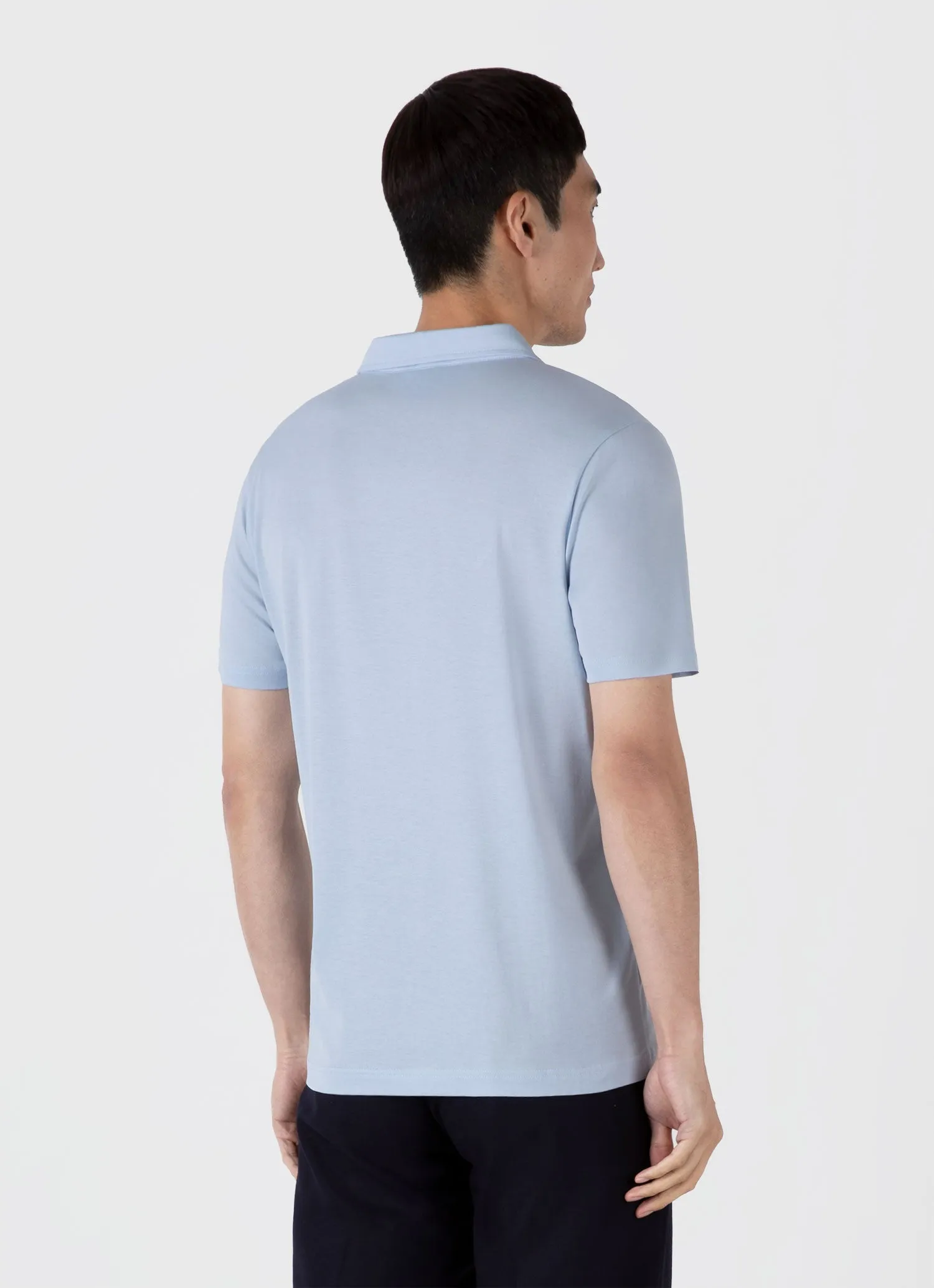 Men's Classic Jersey Polo Shirt in Blue Mist