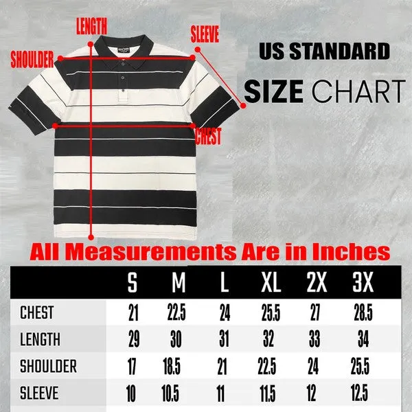 Mens Old School Striped Polo Shirts 7 Colors