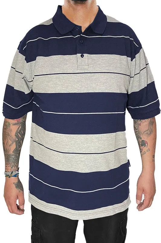 Mens Old School Striped Polo Shirts 7 Colors