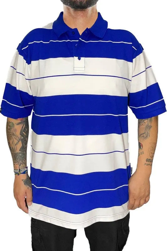 Mens Old School Striped Polo Shirts 7 Colors