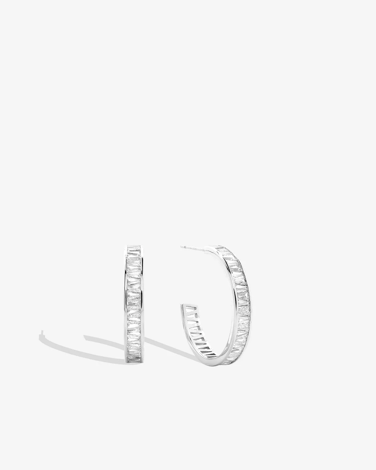 Mom Baguette Midi Hoop Earrings