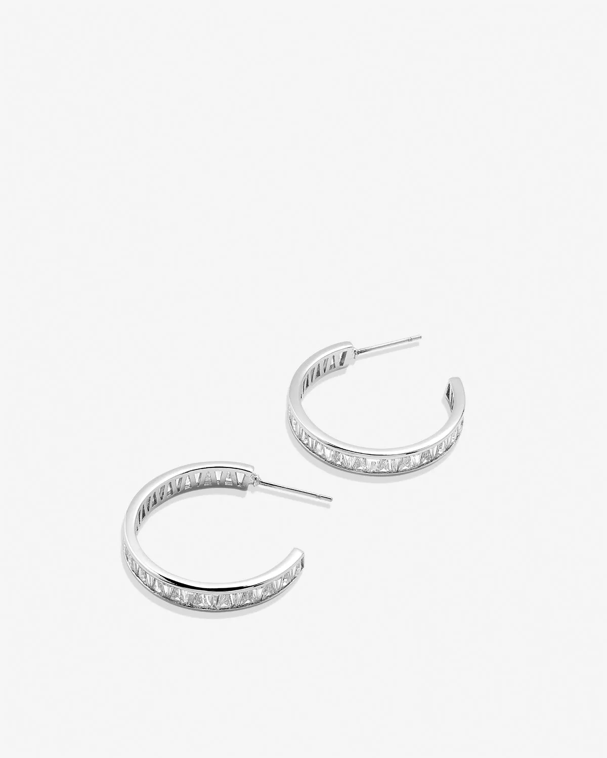 Mom Baguette Midi Hoop Earrings