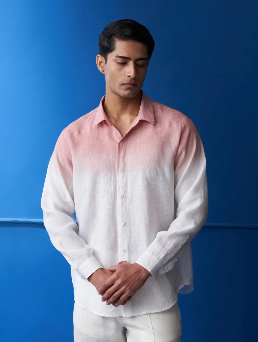 Nori Linen Tie-Dye Shirt - Blush