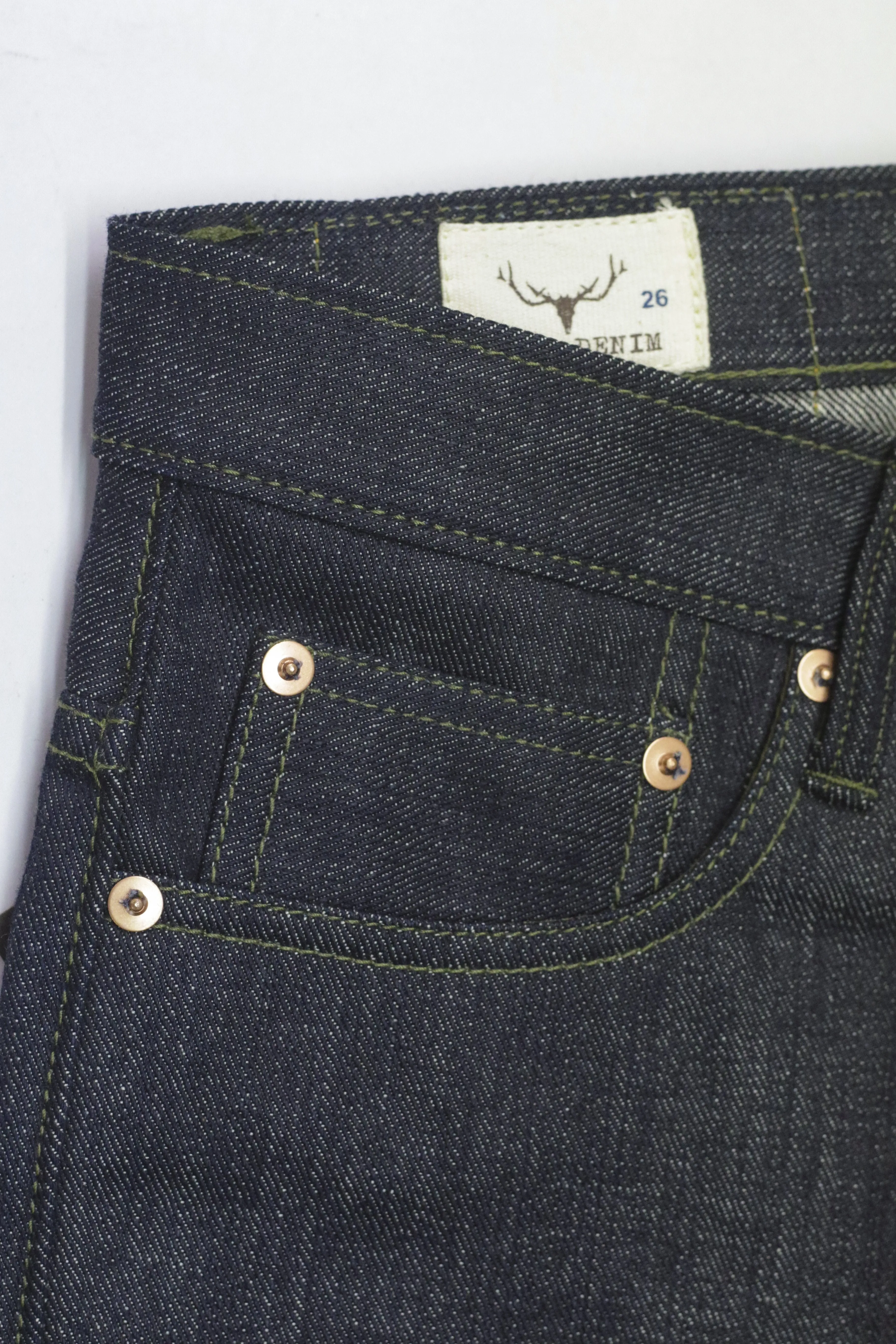 NP006 - FOREST GREEN SELVEDGE DENIM