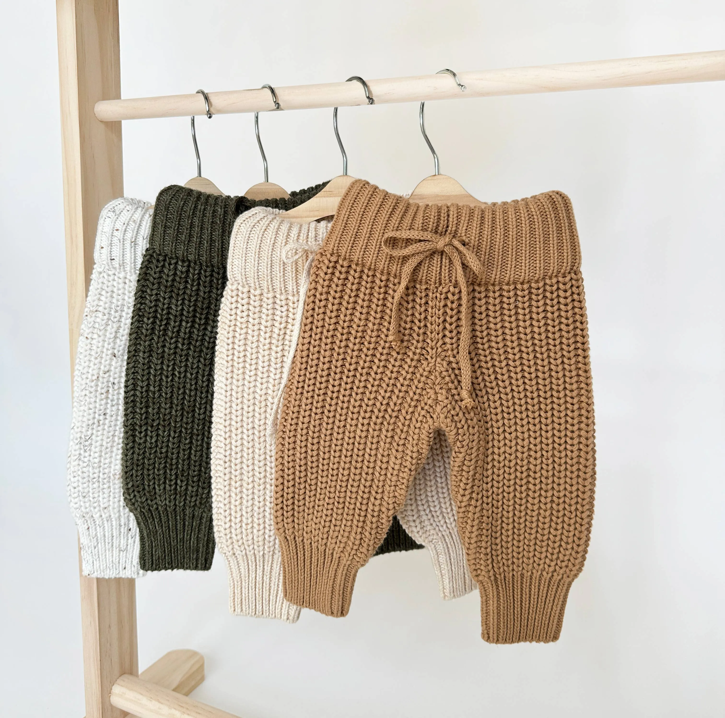 OLIVE & CRADLE - Baby Knit PANTS Cotton Chunky| BRAIDED Pants