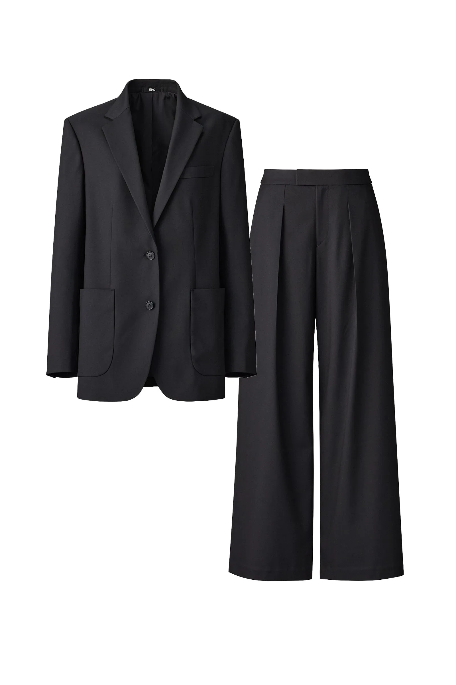 Oversized Jacket and Pleated Wide Trousers