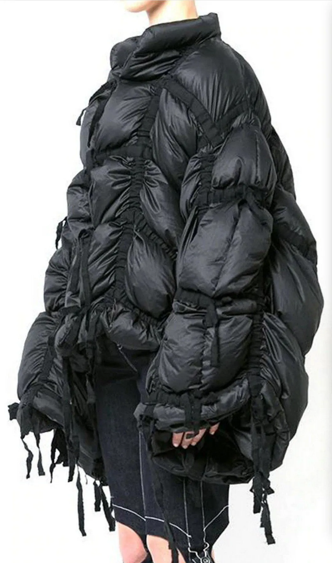 Oversized Paneled Puffer Down Jacket