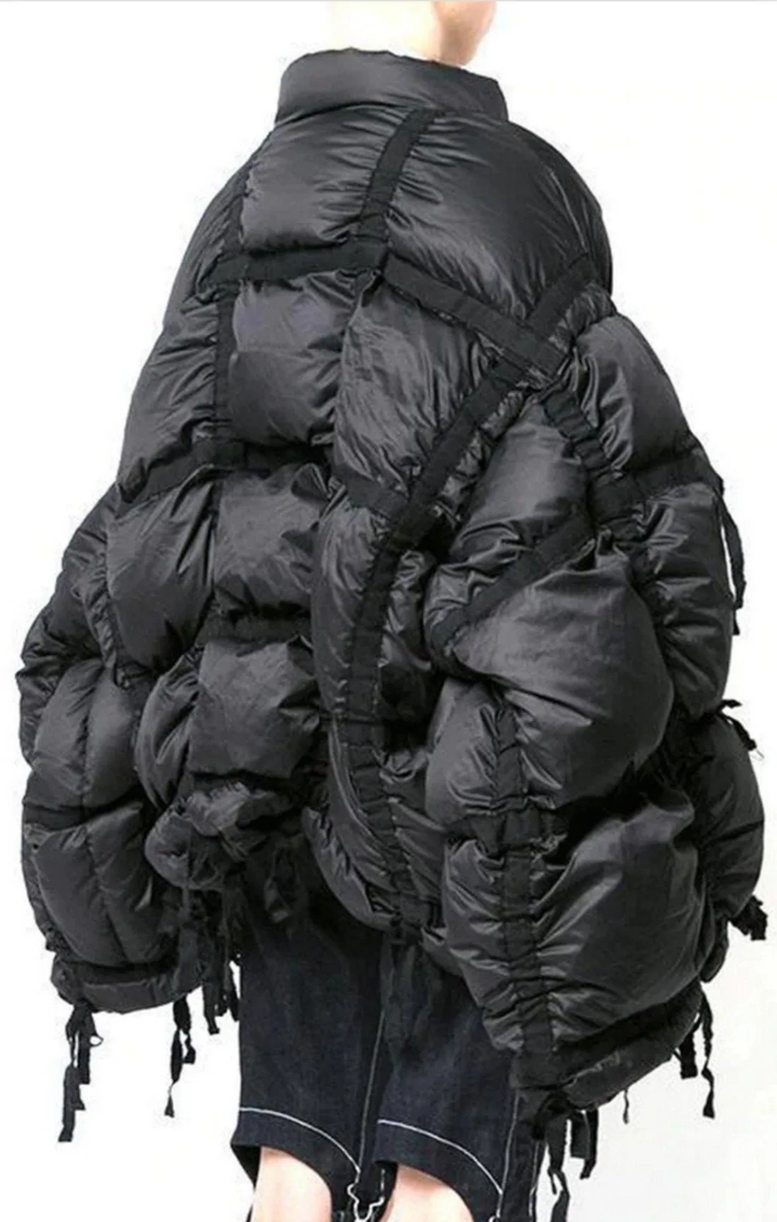 Oversized Paneled Puffer Down Jacket